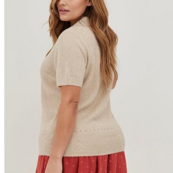 Torrid Vegan Cashmere Pullover Polo Sweater Size 1 - Picture 3 of 14
